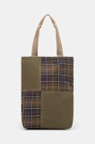 Barbour geantă Barbour Transport Patchwork Tote Bag culoarea verde, UBA0741