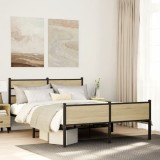 VidaXL Cadru pat fără saltea stejar sonoma 150x200 cm lemn prelucrat