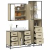 VidaXL Set mobilier de baie, 3 piese, stejar sonoma, lemn prelucrat 3301141