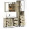 vidaXL Set mobilier de baie, 3 piese, stejar sonoma, lemn prelucrat 3301141