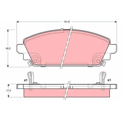 Placute frana Honda Accord 6 (Ck Cg Ch Cf) 03.97-12.03, Accord 6 Hatch Clback (Ch Cl) 12.99-12.02, Civic 7 Hatchback (Eu Ep Ev) 01.00-02.06, Fata, TR foto