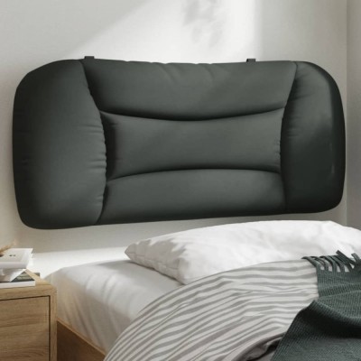 vidaXL Pernă pentru tăblie de pat, gri &amp;icirc;nchis, 90 cm, material textil foto