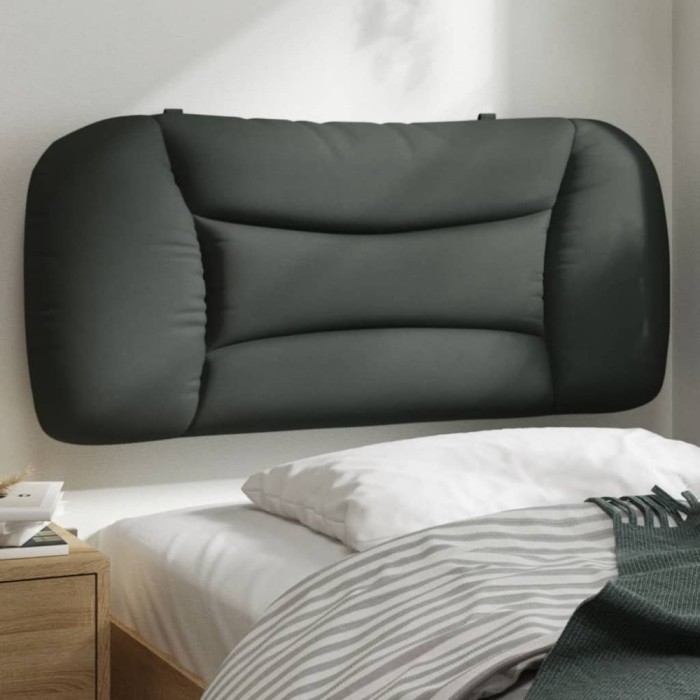 vidaXL Pernă pentru tăblie de pat, gri &icirc;nchis, 90 cm, material textil
