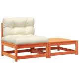 Cumpara ieftin Canapea de gradina fara cotiere, cu perne si taburet