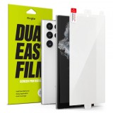 Folie de protectie Ecran Ringke Dual Easy pentru Samsung Galaxy S22 Ultra 5G S908, Plastic, Set 2 bucati