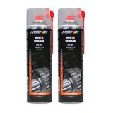 Cumpara ieftin Pachet 2 x Spray Vaselina Alba PTFE 500ml Motip - Lubrifiere Metal Plastic, Rulmenti, Balamale, Anti-rugina, Aderenta Ridicata