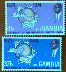 GAMBIA-1974-&amp;#039;&amp;#039;Centenar-U.P.U&amp;#039;&amp;#039;-2 val.-MNH**-LUX foto