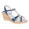 Sandale dama, din piele naturala cu platforme de 7.5cm Albastru S47LACBL