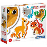 Puzzle Maxi 4 in 1 Animale din Padure Clementoni 14 piese