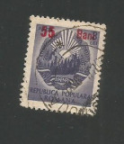 No(03)timbre-Stema Romaniei R.P.R.-supratipar 55 bani/3lei stampilat