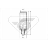 Set burduf protectie amortizor Hutchinson KP038, parte montare : Punte fata, Stanga/ Dreapta
