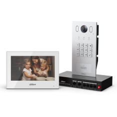 Kit videointerfon IP Dahua KTP05, camera 2MP, monitor touch 7 inch, PoE, control acces RFID si PIN, aplicatie mobila, WDR, IP65, sistem interfon video