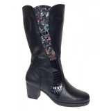 Cizme dama din piele naturala de culoare neagra Imblanite MVS31CZM