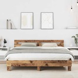 VidaXL Cadru de pat cu headboard Lemn Vechi 180 x 200 cm Lemn compozit