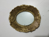 Set 3 rame - culoare auriu 25x21 cm - grosime 6 cm - cu sticla, Lemn, Oval