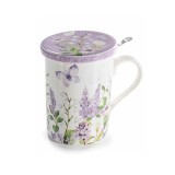 Cumpara ieftin Cana portelan cu infuzor ceai in cutie cadou Flower &Oslash; 8 x 10,5 H, 350 ml