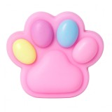 Jucarie antistres squishy, flippy, cu revenire lenta, labuta de pisica pufoasa, 8.5 x 7.5 cm, ambalaj transparent, roz multicolor