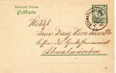 AMS - &amp;Icirc;NTREG POȘTAL, GERMANIA 1910 BAYERN, CIRCULAT foto
