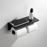 Suport Dublu Hartie Igienica cu Suport Telefon/Parfum Negru GJ603 ModernLight Concept