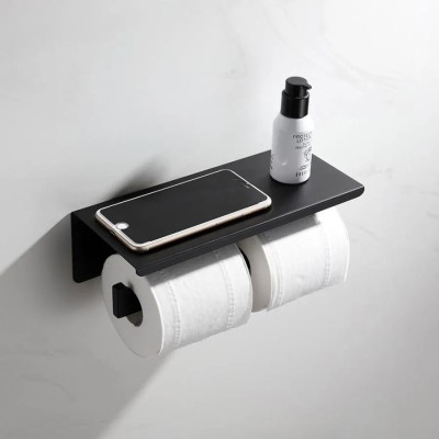 Suport Dublu Hartie Igienica cu Suport Telefon/Parfum Negru GJ603 ModernLight Concept foto