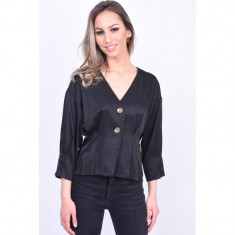 Bluza Eleganta Vero Moda Hanna Button 3/4 Negru foto