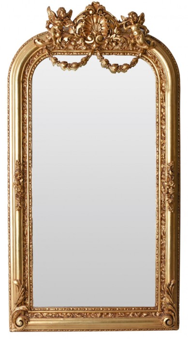 Oglinda Rococo aurie cu ingerasi CAT244