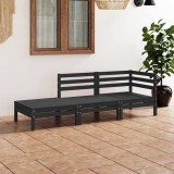 Gossi set mobilier de gradina, 3 piese, negru, lemn masiv de pin