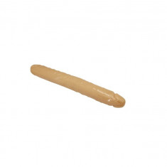 Dildo Dublu Pliable Double Dong, Natural, 33 cm