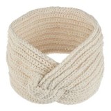 Bentită de iarnă bejă tricotată cu lurex argintiu, CMCLASS