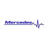 Sticker auto &#039;&#039;Mercedes life&#039;&#039;, 20x7 cm, Albastru