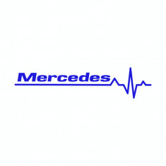 Sticker auto ''Mercedes life'', 20x7 cm, Albastru