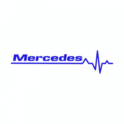 Sticker auto &amp;#039;&amp;#039;Mercedes life&amp;#039;&amp;#039;, 20x7 cm, Albastru foto