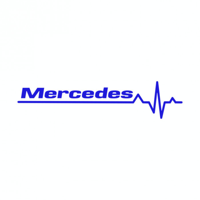 Sticker auto &#039;&#039;Mercedes life&#039;&#039;, 20x7 cm, Albastru