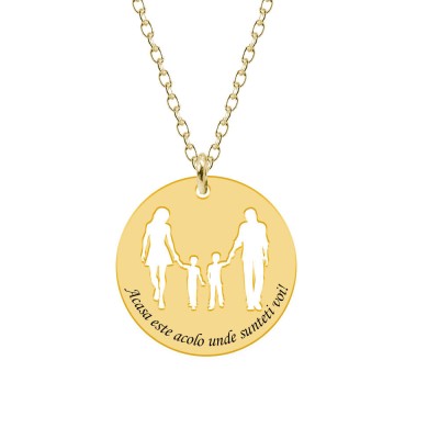 Together - Colier personalizat din argint 925 placat cu aur galben 24K - Banut foto