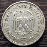 (A735) MONEDA DIN ARGINT GERMANIA - 5 MARK 1935, LIT. D, PAUL VON HINDENBURG, Europa