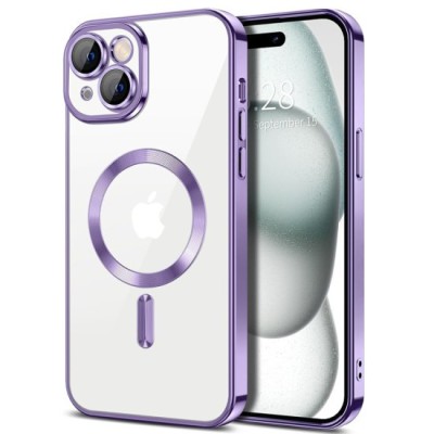 Husa pentru iPhone 15 Plus - Techsuit Luxury Crystal MagSafe - Light Purple foto