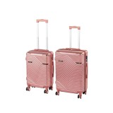 Set 2 Valize Rigide ABS Leziter TraveLux Urban IX, Negru, Medie (60L) + Cabina (38L), Roti 360, Fermoar