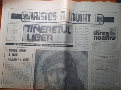 ziarul tineretul liber 14 aprilie 1990- nr cu ocazia zilei de paste foto
