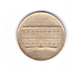 Moneda Italia 200 lire 1990, Consiliul de Stat, stare foarte buna, curata