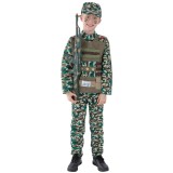 Costum militar KidMania&reg; cu imprimeu camuflaj pentru baieti 145-158 cm 10-12 ani