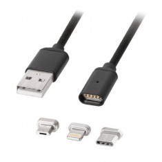 Cablu de date Kruger&amp;amp;Matz USB magnetic microUSB / USB-C / Lightning foto