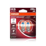 Set 2 becuri H3 55 W Osram Night Breaker Laser NextGen +150%