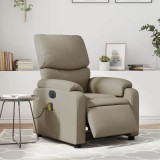 VidaXL Fotoliu electric masaj rabatabil, cappuccino, piele ecologică