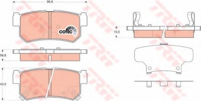 Set placute frana,frana disc SSANGYONG MUSSO SPORTS (2004 - 2016) TRW GDB3366 foto