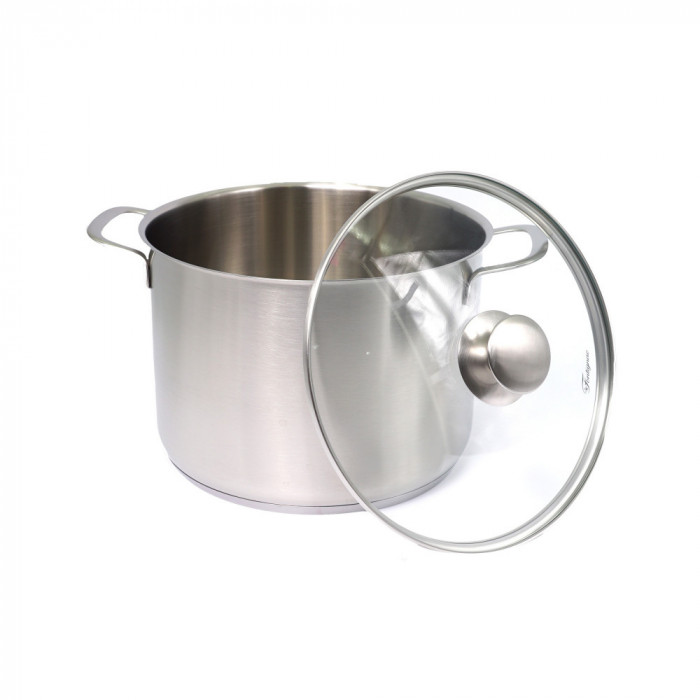 Cratita inox 18/10 cu capac si inductie Fontignac, 6 L, 24 cm