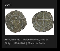 Italia denar (1258-1266) argint Manfred foto