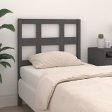 Cumpara ieftin Tăblie de pat, gri, 80,5x4x100 cm, lemn masiv de pin