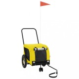 Cumpara ieftin Remorca bicicleta animale companie, galben/negru, oxford/fier