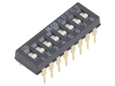 Comutator DIP-SWITCH 8 Sec?iuni ON-OFF 24VDC foto