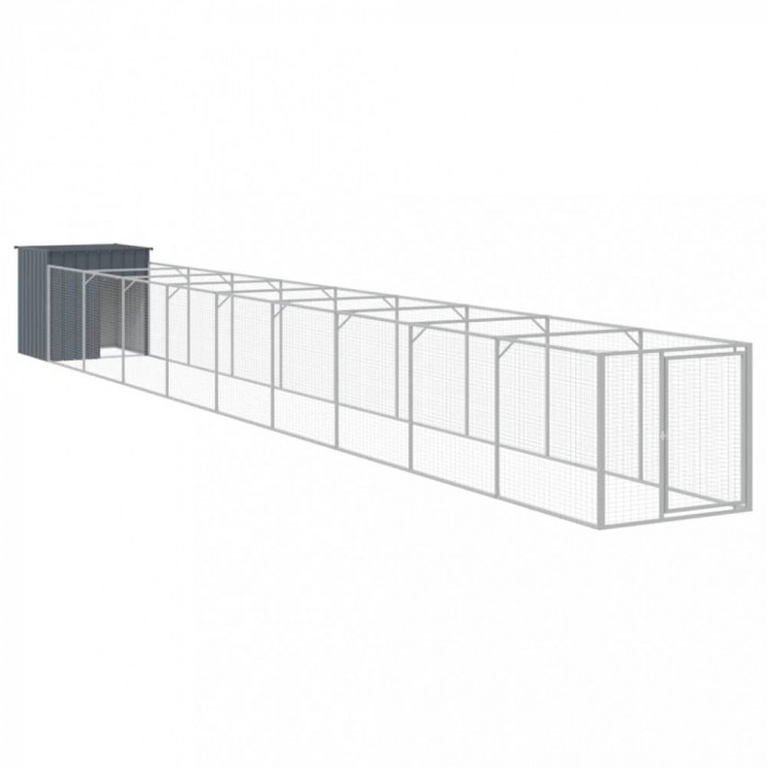 Cusca caine cu tarc antracit 110x1017x110 cm otel galvanizat GartenMobel Dekor